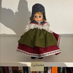 Madame Alexander Switzerland Doll with Green and Red Dress